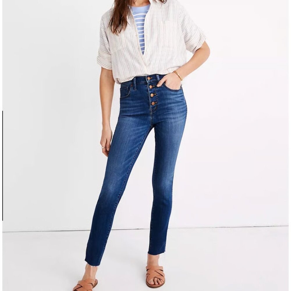 EUC Madewell 9" mid rise skinny jeans
